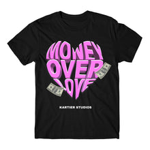 Load image into Gallery viewer, Black Money Over Love Heart Shirt
